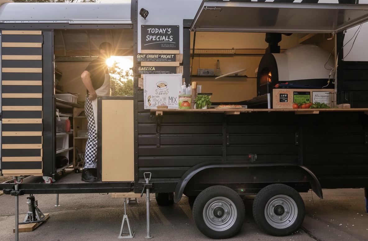 Mobiles Pizza Catering Setup